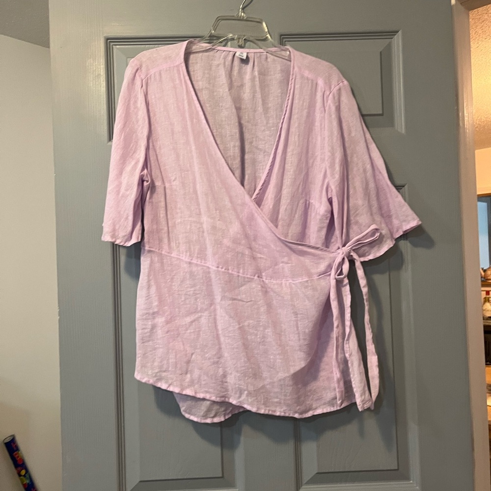 Old Navy Light Purple Wrap Blouse